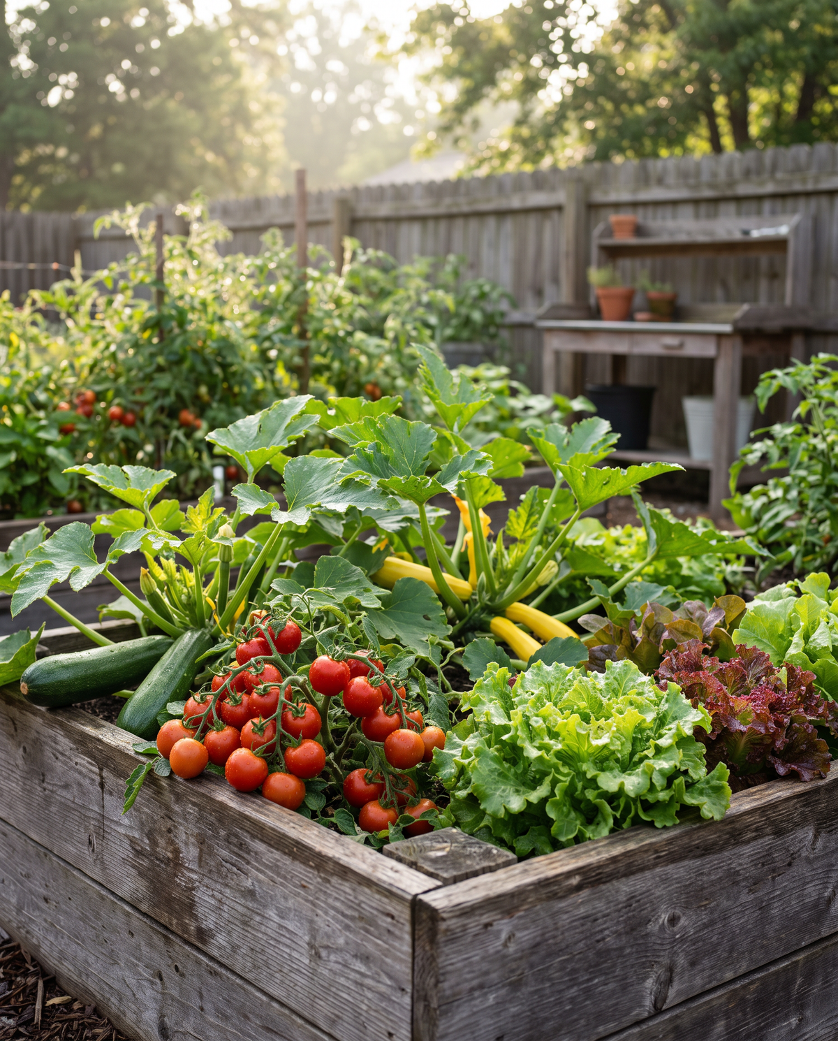 Raised-bed vegetables