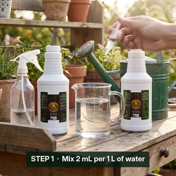 The Grow Max routine in 7 steps: mix, prep the soil, first leaf spray, alternate, how much, flowering, finish