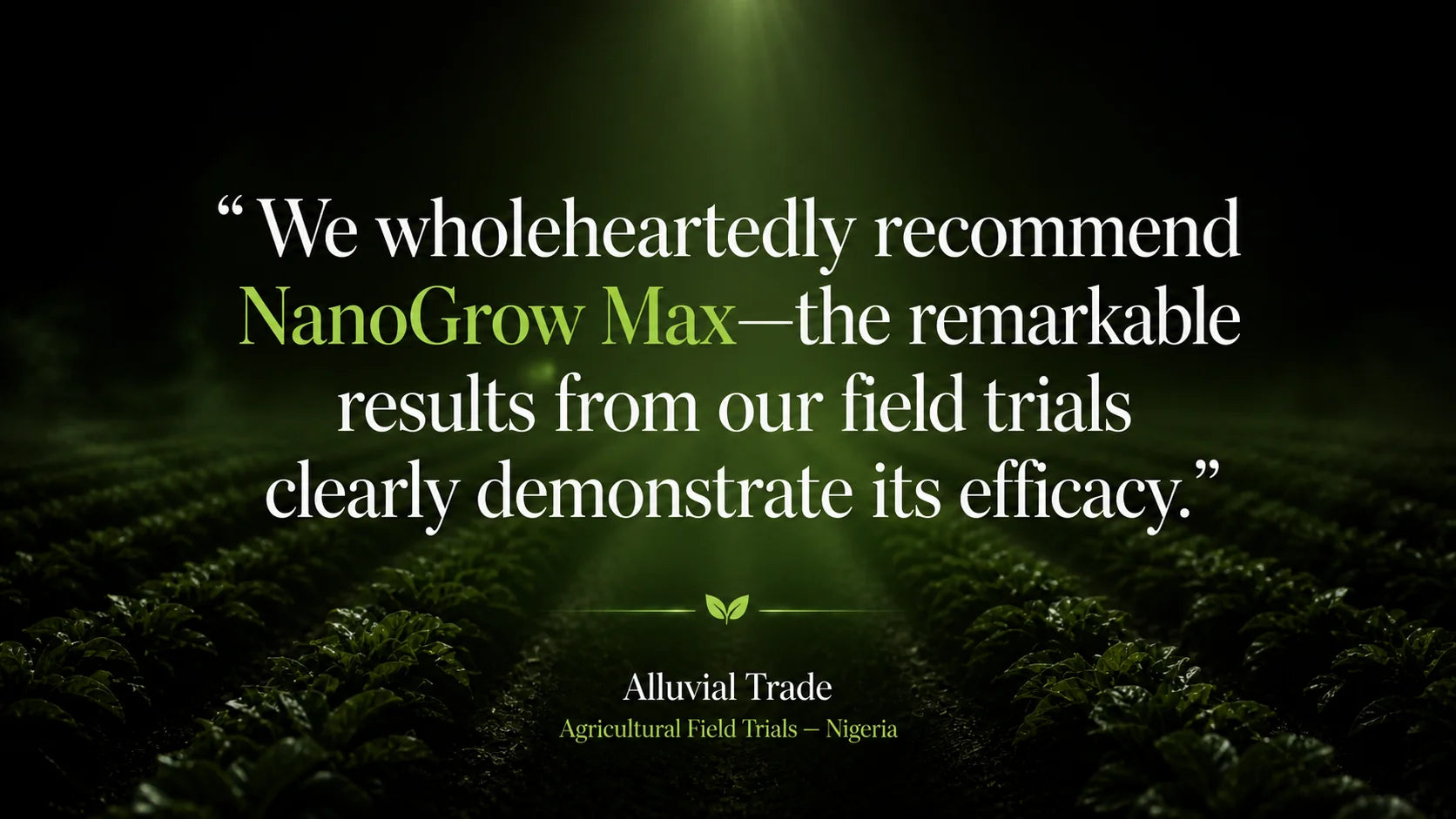 Alluvial Trade — Agricultural Field Trials, Nigeria